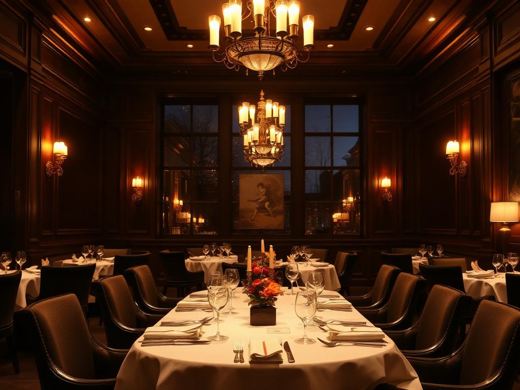 Candlelit fine dining room, shown for atmosphere